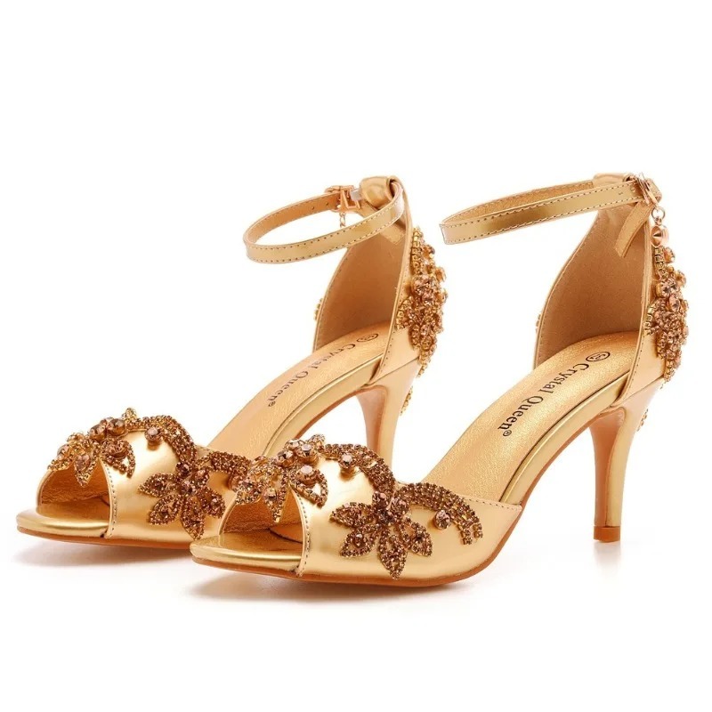 Women'S Shoes Peep Toe - Fashion Designer Women's Shoes Luxury Rhinestone
