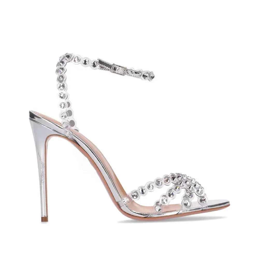 Women'S Shoes Peep Toe - Socialite Plus Size Silver Heels Jelly