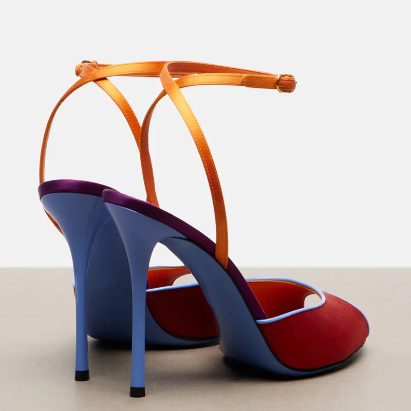 Satin Mixed Colors Peep Toe Sa - Women'S Shoes Peep Toe review and price