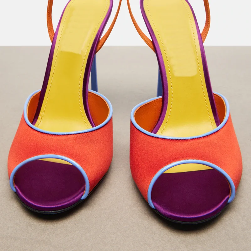 Satin Mixed Colors Peep Toe Sa - Women'S Shoes Peep Toe review and price