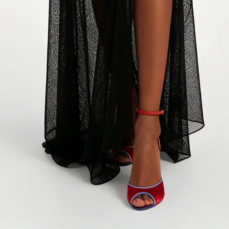 Satin Mixed Colors Peep Toe Sa - Women'S Shoes Peep Toe review and price