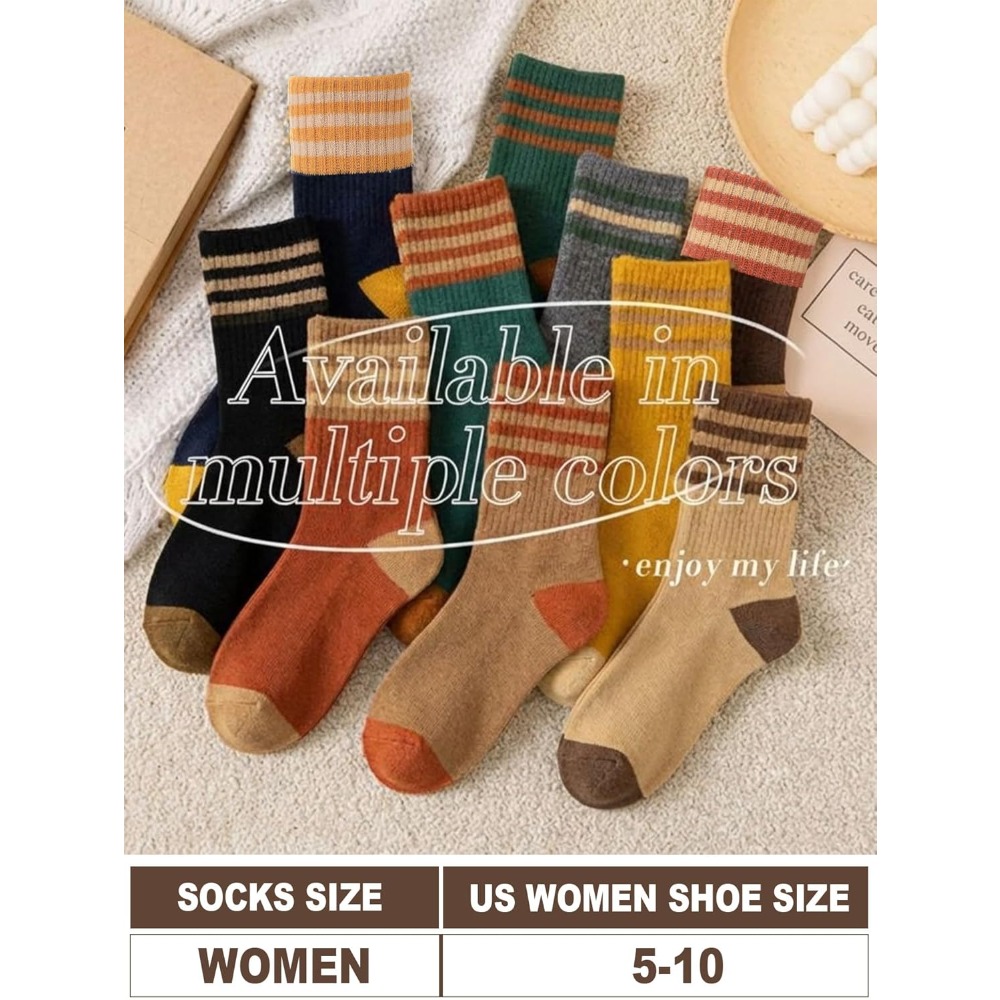 5 Pairs Women Crew Socks Knitt - Women'S Shoes For Crews review and price